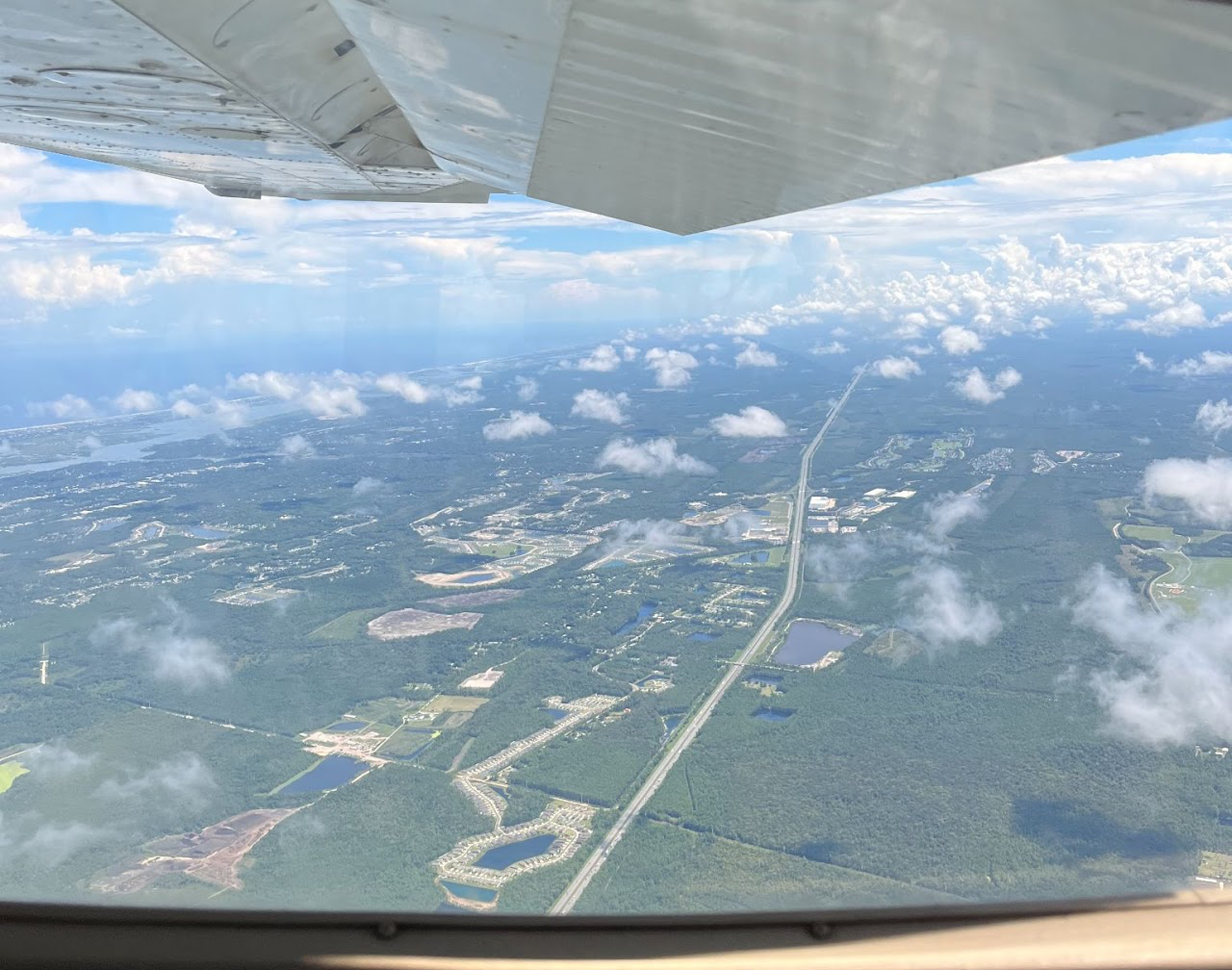 Aerial view of Central Florida from a general aviation aircraft